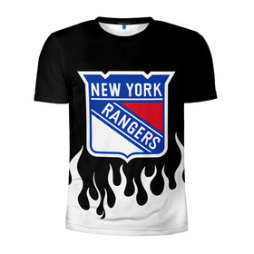 Мужская футболка 3D спортивная с принтом Нью-Йорк Рейнджерс в Санкт-Петербурге, 100% полиэстер с улучшенными характеристиками | приталенный силуэт, круглая горловина, широкие плечи, сужается к линии бедра | hockey | new york | new york rangers | nhl | rangers | usa | нхл | нью йорк | нью йорк рейнджерс | рейнджерс | спорт | сша | хоккей | шайба