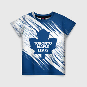 Детская футболка 3D с принтом Toronto Maple Leafs,  в Санкт-Петербурге, 100% гипоаллергенный полиэфир | прямой крой, круглый вырез горловины, длина до линии бедер, чуть спущенное плечо, ткань немного тянется | hockey | maple leafs | nhl | toronto | toronto maple leafs | usa | мейпл лифс | нхл | спорт | сша | торонто | торонто мейпл лифс | хоккей | шайба