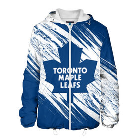 Мужская куртка 3D с принтом Toronto Maple Leafs, в Санкт-Петербурге, ткань верха — 100% полиэстер, подклад — флис | прямой крой, подол и капюшон оформлены резинкой с фиксаторами, два кармана без застежек по бокам, один большой потайной карман на груди. Карман на груди застегивается на липучку | Тематика изображения на принте: hockey | maple leafs | nhl | toronto | toronto maple leafs | usa | мейпл лифс | нхл | спорт | сша | торонто | торонто мейпл лифс | хоккей | шайба