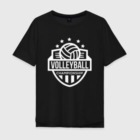 Мужская футболка хлопок Oversize с принтом ВОЛЕЙБОЛ в Санкт-Петербурге, 100% хлопок | свободный крой, круглый ворот, “спинка” длиннее передней части | beach | voleybal | volleyball | волебол | волейбол | волейболист | волейболистка | воллейбол | пляжный | я люблю