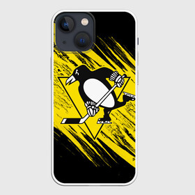 Чехол для iPhone 13 mini с принтом Pittsburgh Penguins Sport в Санкт-Петербурге,  |  | hockey | nhl | penguins | pittsburg | pittsburgh | pittsburgh penguins | usa | нхл | пингвинз | питтсбург | питтсбург пингвинз | спорт | сша | хоккей | шайба