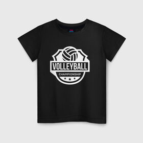 Детская футболка хлопок с принтом VOLLEYBALL в Санкт-Петербурге, 100% хлопок | круглый вырез горловины, полуприлегающий силуэт, длина до линии бедер | beach | voleybal | volleyball | волебол | волейбол | волейболист | волейболистка | воллейбол | пляжный | я люблю