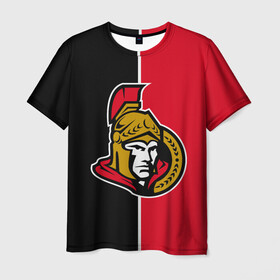 Мужская футболка 3D с принтом Ottawa Senators в Санкт-Петербурге, 100% полиэфир | прямой крой, круглый вырез горловины, длина до линии бедер | Тематика изображения на принте: hockey | nhl | ottawa | ottawa senators | senators | usa | нхл | оттава | оттава сенаторз | сенаторз | спорт | сша | хоккей | шайба