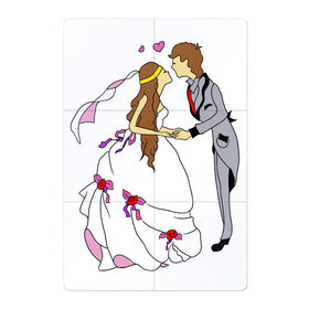 Магнитный плакат 2Х3 с принтом Жених и Невеста в Санкт-Петербурге, Полимерный материал с магнитным слоем | 6 деталей размером 9*9 см | love is | wedding | бабочка | бантик | влюбленные | влюбленный | жена | жених | загс | любимая | любимый | любовь | молодожены | муж | невеста | парочка | подарок | помолвка | праздник | розы | свадебные