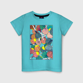 Детская футболка хлопок с принтом Чупа чупсы в Санкт-Петербурге, 100% хлопок | круглый вырез горловины, полуприлегающий силуэт, длина до линии бедер | конфеты | сладкое | сладости | чупа чупс | яркие цвета