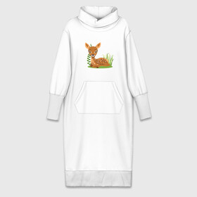 Платье удлиненное хлопок с принтом Kid axis deer в Санкт-Петербурге,  |  | animal | животные | звери | пятнистый олень