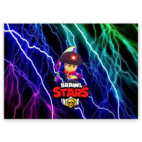 Поздравительная открытка с принтом brawl stars биби в Санкт-Петербурге, 100% бумага | плотность бумаги 280 г/м2, матовая, на обратной стороне линовка и место для марки
 | 8 bit | bibi | brawl stars | colt | crow | el brown | leon | leon shark | max | mecha | mecha crow | mr.p | sally leon | shark | virus 8 bit | берли | биби | бравл старс | ворон | кольт | леон | макс | шелли