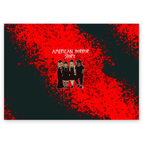 Поздравительная открытка с принтом American Horror Story в Санкт-Петербурге, 100% бумага | плотность бумаги 280 г/м2, матовая, на обратной стороне линовка и место для марки
 | american | horror | story | телесериал | ужасы