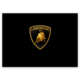 Поздравительная открытка с принтом Lamborghini в Санкт-Петербурге, 100% бумага | плотность бумаги 280 г/м2, матовая, на обратной стороне линовка и место для марки
 | bull | gold lamborghini sign | lamborghini | lamborghini lettering | lamborghini print | lamborghini sign | бык | знак ламборджини | золотой знак ламборджини | ламборджини | надпись ламборджини | принт ламборджини