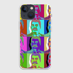 Чехол для iPhone 13 mini с принтом Stalin pop art в Санкт-Петербурге,  |  | chief | color | eyes | moustache | pop art | stalin | view | взгляд | вождь | глаза | поп  арт | сталин | усы | цвет