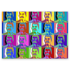 Поздравительная открытка с принтом Stalin pop-art в Санкт-Петербурге, 100% бумага | плотность бумаги 280 г/м2, матовая, на обратной стороне линовка и место для марки
 | chief | color | eyes | moustache | pop art | stalin | view | взгляд | вождь | глаза | поп  арт | сталин | усы | цвет