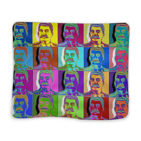 Плед 3D с принтом Stalin pop-art в Санкт-Петербурге, 100% полиэстер | закругленные углы, все края обработаны. Ткань не мнется и не растягивается | chief | color | eyes | moustache | pop art | stalin | view | взгляд | вождь | глаза | поп  арт | сталин | усы | цвет