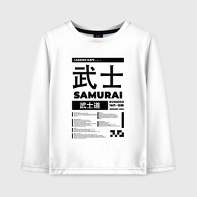 Детский лонгслив хлопок с принтом КИБЕРПАНК SAMURAI САМУРАЙ в Санкт-Петербурге, 100% хлопок | круглый вырез горловины, полуприлегающий силуэт, длина до линии бедер | samurai | бусидо | иероглифы | киберпанк | самурай | символы | сэнгоку дзидай | японский