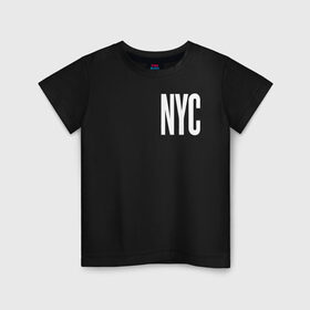 Детская футболка хлопок с принтом NEW YORK в Санкт-Петербурге, 100% хлопок | круглый вырез горловины, полуприлегающий силуэт, длина до линии бедер | Тематика изображения на принте: america | new york | ny | states | usa | америка | нью йорк | сша | штаты