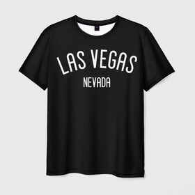 Мужская футболка 3D с принтом LAS VEGAS в Санкт-Петербурге, 100% полиэфир | прямой крой, круглый вырез горловины, длина до линии бедер | america | las vegas | nevada | states | usa | америка | лас вегас | невада | сша | штаты