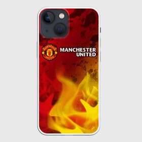 Чехол для iPhone 13 mini с принтом MANCHESTER UNITED в Санкт-Петербурге,  |  | club | footbal | logo | manchester | united | знак | клуб | лого | логотип | логотипы | манчестер | символ | символы | форма | футбол | футбольная | футбольный | юнайтед