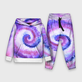 Детский костюм 3D (с толстовкой) с принтом TIE DYE PURPLE в Санкт-Петербурге,  |  | Тематика изображения на принте: dye | multicolor | tie | trend | акварель | брызги | градиент | дай | колор | краски | красочная | мульти | потёки | пятна | радуга | радужная | тай | тайдай | текстура | тренд | хиппи