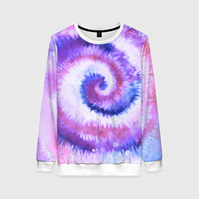 Женский свитшот 3D с принтом TIE-DYE PURPLE в Санкт-Петербурге, 100% полиэстер с мягким внутренним слоем | круглый вырез горловины, мягкая резинка на манжетах и поясе, свободная посадка по фигуре | dye | multicolor | tie | trend | акварель | брызги | градиент | дай | колор | краски | красочная | мульти | потёки | пятна | радуга | радужная | тай | тайдай | текстура | тренд | хиппи