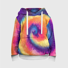 Детская толстовка 3D с принтом TIE-DYE MULTICOLOR в Санкт-Петербурге, 100% полиэстер | двухслойный капюшон со шнурком для регулировки, мягкие манжеты на рукавах и по низу толстовки, спереди карман-кенгуру с мягким внутренним слоем | dye | multicolor | tie | trend | акварель | брызги | градиент | дай | колор | краски | красочная | мульти | потёки | пятна | радуга | радужная | тай | тайдай | текстура | тренд | хиппи