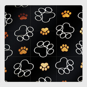 Магнитный плакат 3Х3 с принтом Лапки в Санкт-Петербурге, Полимерный материал с магнитным слоем | 9 деталей размером 9*9 см | Тематика изображения на принте: animal | животные | лапки | лапы | следы лап | собачьи следы | текстуры