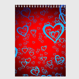 Скетчбук с принтом Сердца в Санкт-Петербурге, 100% бумага
 | 48 листов, плотность листов — 100 г/м2, плотность картонной обложки — 250 г/м2. Листы скреплены сверху удобной пружинной спиралью | love | любовь | сердечки | сердца | сердце