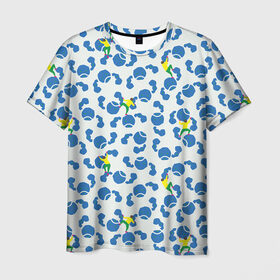 Мужская футболка 3D с принтом Скалолазы в Санкт-Петербурге, 100% полиэфир | прямой крой, круглый вырез горловины, длина до линии бедер | арт | жёлтый | зеленый | рисунок | синий | скалолаз | скалолазание | скалолазы
