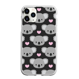 Чехол для iPhone 11 Pro Max матовый с принтом Мордочки коал в Санкт-Петербурге, Силикон |  | Тематика изображения на принте: арт | коал | коала | коалы | любовь | медведь | медвежонок | мордочка | мордочки | рисунок | сердечки | сердце | серый | тёмный | чёрный