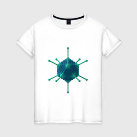 Женская футболка хлопок с принтом The virus 19 в Санкт-Петербурге, 100% хлопок | прямой крой, круглый вырез горловины, длина до линии бедер, слегка спущенное плечо | covid 19 | doctor | вакцина | коронавирус | сидим дома