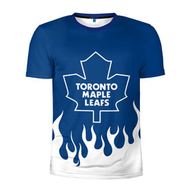 Мужская футболка 3D спортивная с принтом Торонто Мейпл Лифс в Санкт-Петербурге, 100% полиэстер с улучшенными характеристиками | приталенный силуэт, круглая горловина, широкие плечи, сужается к линии бедра | hockey | maple leafs | nhl | toronto | toronto maple leafs | usa | мейпл лифс | нхл | спорт | сша | торонто | торонто мейпл лифс | хоккей | шайба
