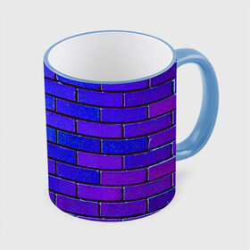 Кружка с принтом Brick в Санкт-Петербурге, керамика | ёмкость 330 мл | Тематика изображения на принте: blue | brick | purple | texture | wall | кирпич | кирпичный | синий | стена | текстура | фиолетовый