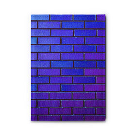 Обложка для автодокументов с принтом Brick в Санкт-Петербурге, натуральная кожа |  размер 19,9*13 см; внутри 4 больших “конверта” для документов и один маленький отдел — туда идеально встанут права | Тематика изображения на принте: blue | brick | purple | texture | wall | кирпич | кирпичный | синий | стена | текстура | фиолетовый