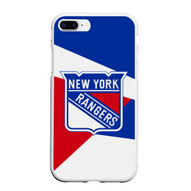 Чехол для iPhone 7Plus/8 Plus матовый с принтом Нью-Йорк Рейнджерс в Санкт-Петербурге, Силикон | Область печати: задняя сторона чехла, без боковых панелей | hockey | new york | new york rangers | nhl | rangers | usa | нхл | нью йорк | нью йорк рейнджерс | рейнджерс | спорт | сша | хоккей | шайба