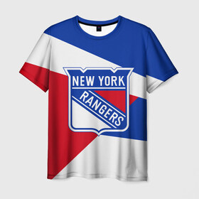 Мужская футболка 3D с принтом Нью-Йорк Рейнджерс в Санкт-Петербурге, 100% полиэфир | прямой крой, круглый вырез горловины, длина до линии бедер | Тематика изображения на принте: hockey | new york | new york rangers | nhl | rangers | usa | нхл | нью йорк | нью йорк рейнджерс | рейнджерс | спорт | сша | хоккей | шайба
