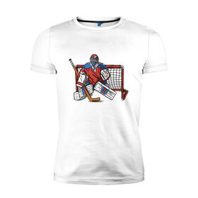 Мужская футболка хлопок Slim Хоккейный вратарь купить в Санкт-Петербурге