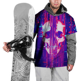 Накидка на куртку 3D с принтом Skull glitch в Санкт-Петербурге, 100% полиэстер |  | color | fashion | glitch | jaw | skull | vanguard | авангард | глитч | мода | пасть | цвет | череп