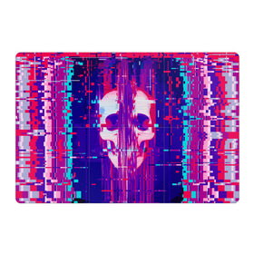 Магнитный плакат 3Х2 с принтом Skull glitch в Санкт-Петербурге, Полимерный материал с магнитным слоем | 6 деталей размером 9*9 см | color | fashion | glitch | jaw | skull | vanguard | авангард | глитч | мода | пасть | цвет | череп