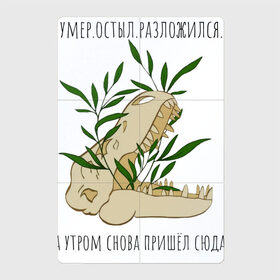 Магнитный плакат 2Х3 с принтом Череп Рекса в Санкт-Петербурге, Полимерный материал с магнитным слоем | 6 деталей размером 9*9 см | Тематика изображения на принте: голова | динозавр | зубы | работа | растения | скелет | студент | цветок | цветы | челюсть | череп