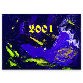 Поздравительная открытка с принтом 2001 в Санкт-Петербурге, 100% бумага | плотность бумаги 280 г/м2, матовая, на обратной стороне линовка и место для марки
 | 2001 | bright | canvas | dark | number 2001 | numbers | paint | print of numbers | stains | краска | принт цифр | пятна | разводы | темный | холст | цифры | число 2001 | яркие