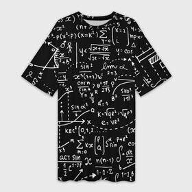 Платье-футболка 3D с принтом Формулы в Санкт-Петербурге,  |  | алгебра | математика | математические формулы | наука | научные формулы | формулы