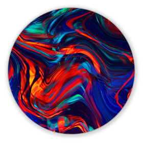 Коврик для мышки круглый с принтом Абстракция краски в Санкт-Петербурге, резина и полиэстер | круглая форма, изображение наносится на всю лицевую часть | abstract | art | color | digital | fluid | grunge | абстракция | арт | брызки | гранж | краска | пятна | разводы | стекло | цвет | цветной | цифровой