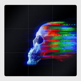 Магнитный плакат 3Х3 с принтом Glitch skull в Санкт-Петербурге, Полимерный материал с магнитным слоем | 9 деталей размером 9*9 см | color | glitch | paint | skull | vanguard | авангард | глитч | краска | цвет | череп