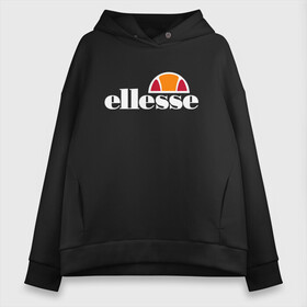 Женское худи Oversize хлопок с принтом Ellesse в Санкт-Петербурге, френч-терри — 70% хлопок, 30% полиэстер. Мягкий теплый начес внутри —100% хлопок | боковые карманы, эластичные манжеты и нижняя кромка, капюшон на магнитной кнопке | eles | eless | elesse | ellese | ellesse | илис | элесс | элис | элисс | эллес | эллесс