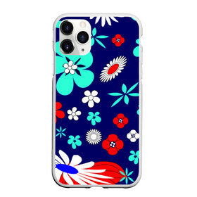 Чехол для iPhone 11 Pro матовый с принтом Lorri в Санкт-Петербурге, Силикон |  | blue | flowers | leaves | patterns | summer | texture | летний | листки | синий | текстура | узоры | цветы