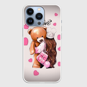 Чехол для iPhone 13 Pro с принтом Любовь в Санкт-Петербурге,  |  | love | one love | влюбленность | девушка | жена | кофе | люблю | милые создания | милый | мишка | муж | отношения | подарок | романтика | свадьба | сердечко | сердце