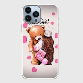 Чехол для iPhone 13 Pro Max с принтом Любовь в Санкт-Петербурге,  |  | love | one love | влюбленность | девушка | жена | кофе | люблю | милые создания | милый | мишка | муж | отношения | подарок | романтика | свадьба | сердечко | сердце