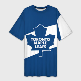 Платье-футболка 3D с принтом Торонто Мейпл Лифс в Санкт-Петербурге,  |  | hockey | maple leafs | nhl | toronto | toronto maple leafs | usa | мейпл лифс | нхл | спорт | сша | торонто | торонто мейпл лифс | хоккей | шайба