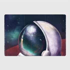 Магнитный плакат 3Х2 с принтом lone astronaut в Санкт-Петербурге, Полимерный материал с магнитным слоем | 6 деталей размером 9*9 см | astronaut | cosmos | space | universe | вселенная | исследования | космонавт | космос | марс | планеты | путешествия | ракета