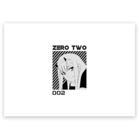 Поздравительная открытка с принтом Zero Two в Санкт-Петербурге, 100% бумага | плотность бумаги 280 г/м2, матовая, на обратной стороне линовка и место для марки
 | Тематика изображения на принте: 002 | 02 | cyber | cyberpunk | darling | franxx | japan | two | zero | zerotwo | два | девушка | демон | дьявол | зеро | зероту | зеротул | итиго | ичиго | киберпанк | меха | мехо | милый | ноль | нольдва | ту | франксе | франсе | хиро