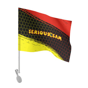 Флаг для автомобиля с принтом SERIOUS SAM / Крутой Сэм в Санкт-Петербурге, 100% полиэстер | Размер: 30*21 см | croteam | game | games | logo | sam | serious | бомба | бомбочка | игра | игры | крутой | лого | логотип | логотипы | серьезный | символ | символы | сэм