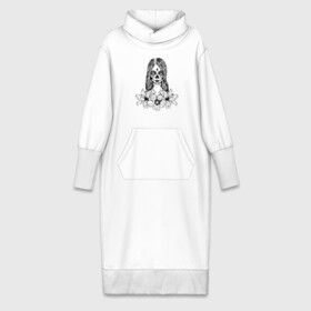 Платье удлиненное хлопок с принтом Santa Muerte в Санкт-Петербурге,  |  | calavera | muerte | santa | santa muerte | santa muerte цветы | девушка цветы | калавера | мексиканская вечеринка | муэрте | муэрто | санта муэрте | санта муэрте цветы